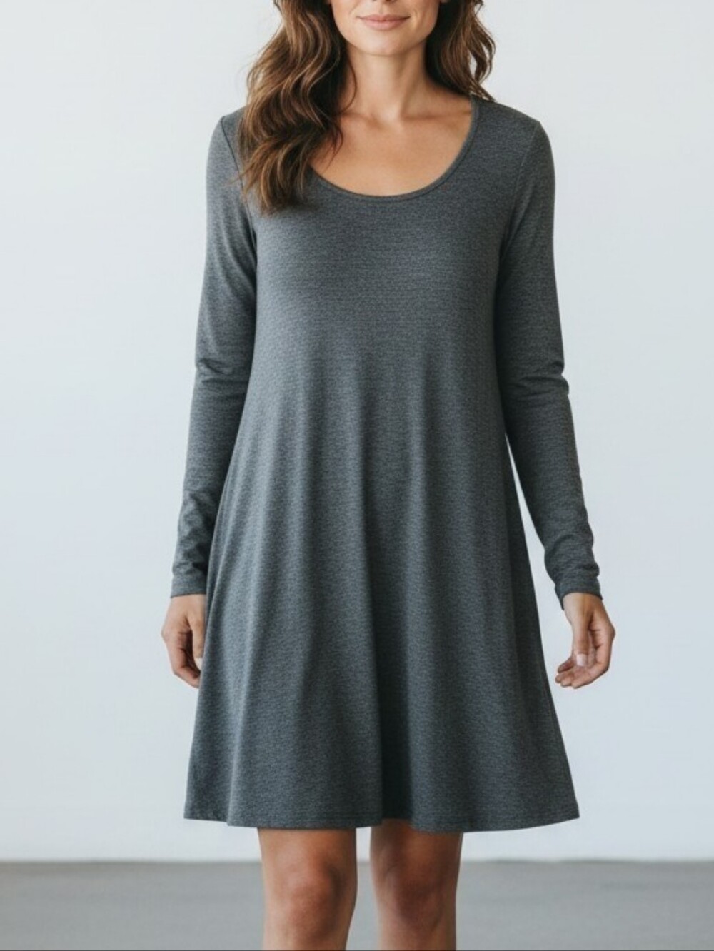 EUC like New, OLD NAVY Gray Long Sleeve Swing Dress Sz. XL